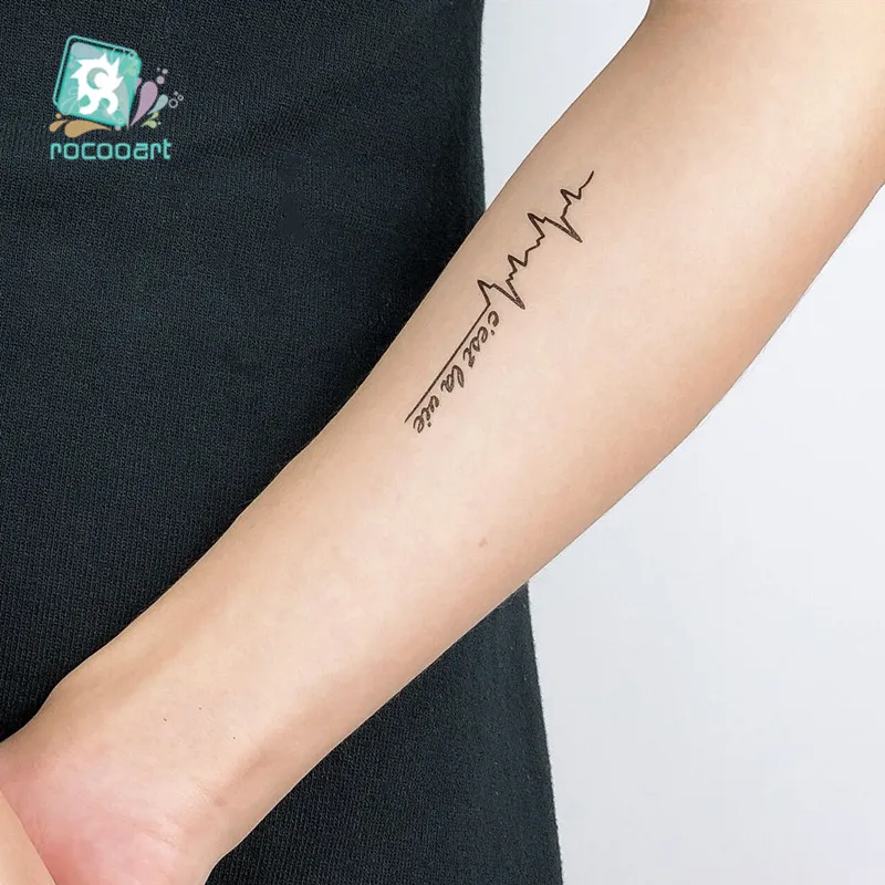 HC-89 ECG temporary tattoo Men and women Heart-shaped Arm Waterproof Tattoo Fake Tatoo stickers to cover the scar