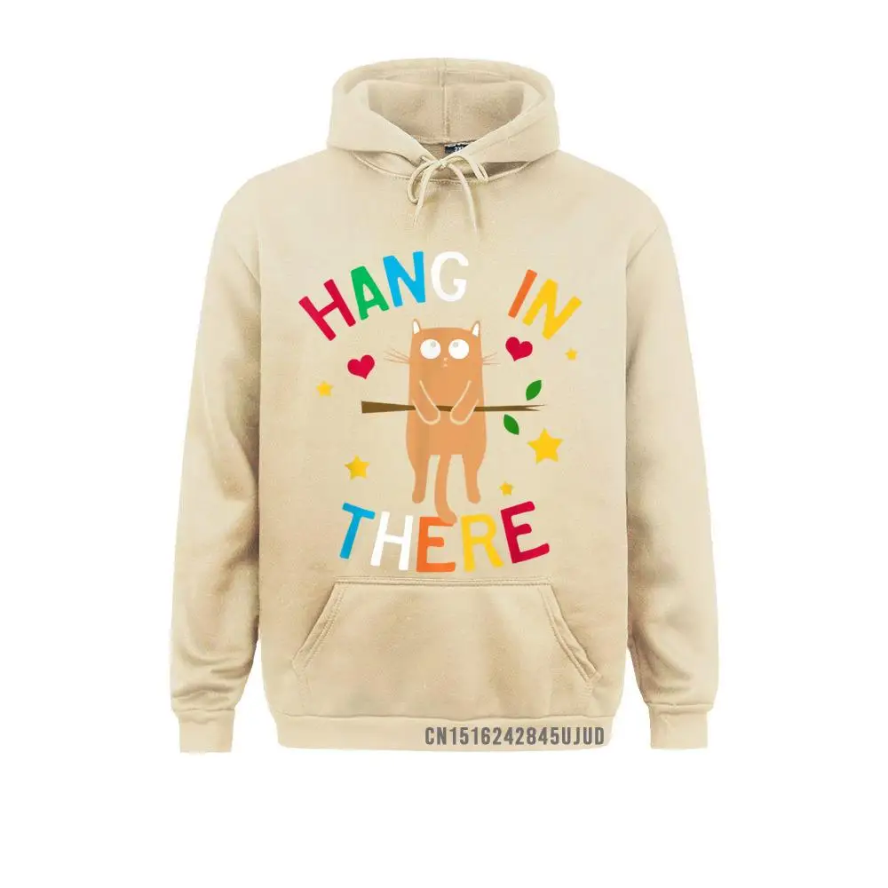 Cute Hang In There Cat Lover Pet Owner Funny Kitten Gift Pullover Winter/Autumn Men's Hoodies Hoods Long Sleeve Sweatshirts