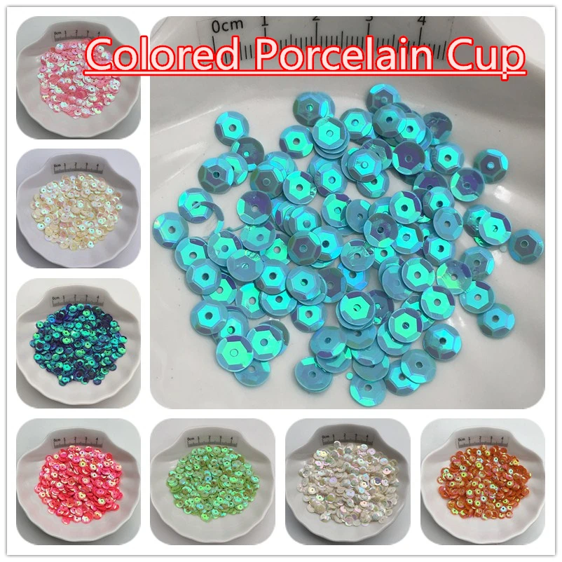 10g 4mm 5mm 6mm 8mm 10mm Cup PVC Sequins Glitter Paillettes For Clothes,Hat,Shoes.Kids DIY.Crafts Handmade Accessory Wholesale