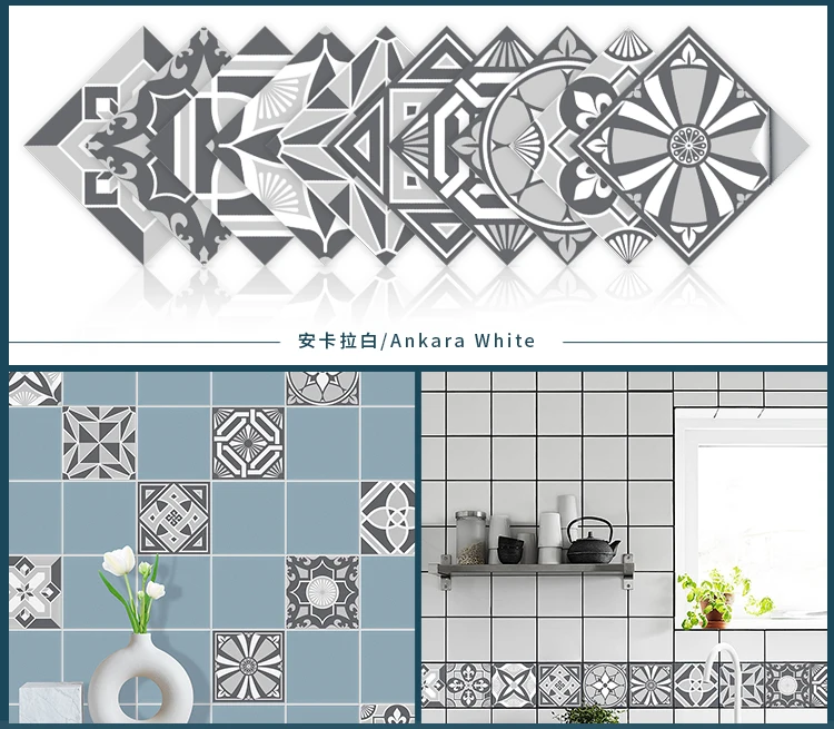 10 stücke Kristall Mandala selbst klebende PVC-Wanda uf kleber schälen und kleben wasserdichte Küche Bad Tapete Wohnzimmer Wand dekoration – Detail 31