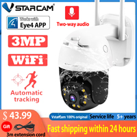 Vstarcam Wifi IP Camera 3MP Dome AI Security Camera P2P Wireless 2 Way Audio Outdoor Waterproof IR Color Night PTZ eye4 app 2MP