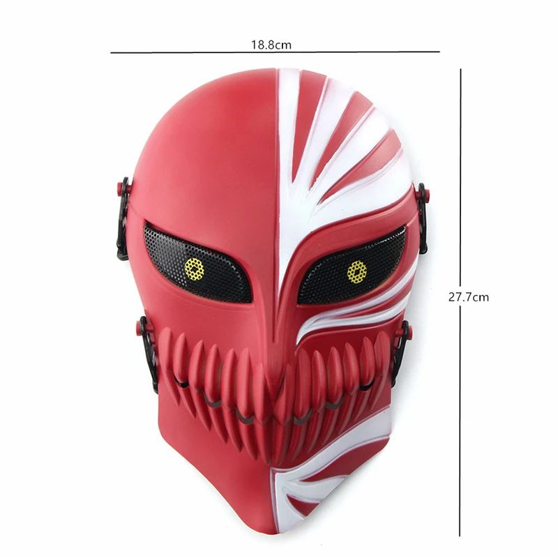 Death Ichigo Kurosaki Bleach Skull Tactical Full Face Mask Military Hunting Shooting Airsoft Paintball Halloween Party Cosplay