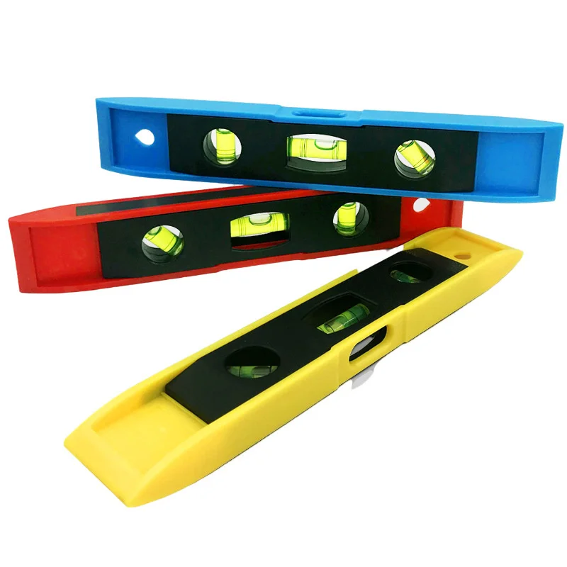 Spirit Level Bubble Ruler 3 Bubble 9 Inch ABS Shell Magnetic Mini Pocket Spirit Level Tool Level Gelembung Horisontal Vertikal
