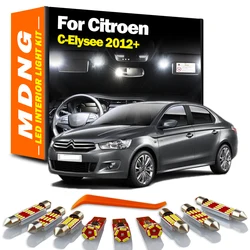 MDNG 10Pcs Canbus LED Interior Map Dome Trunk Glove Box Light Kit For Citroen C-Elysee 2012+ Car Led Bulbs No Error