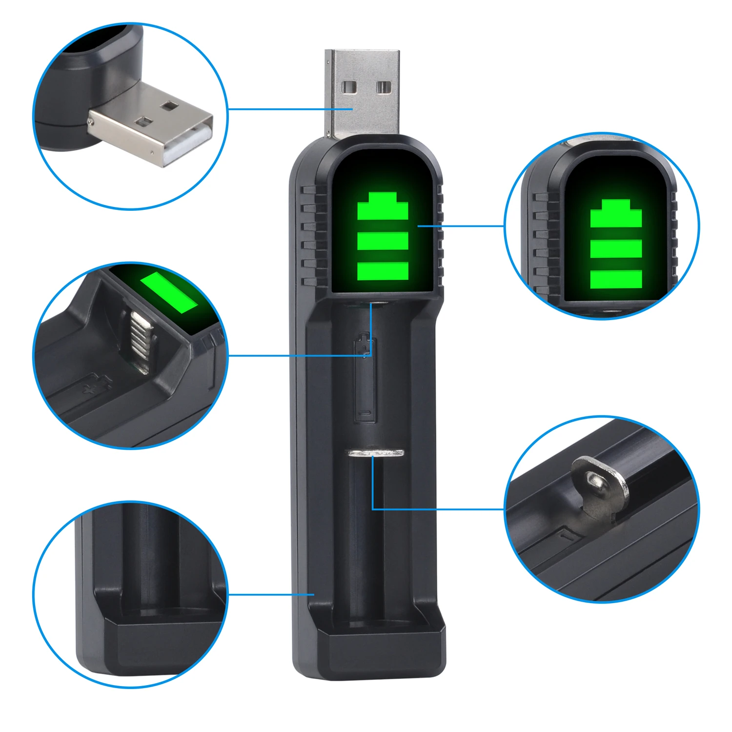 1.2V 700mAh LR1 N size Ni-Mh Rechargeable battery +LED USB Charger for Calculator, MP3 Player,Remote Control,toys,clock,etc