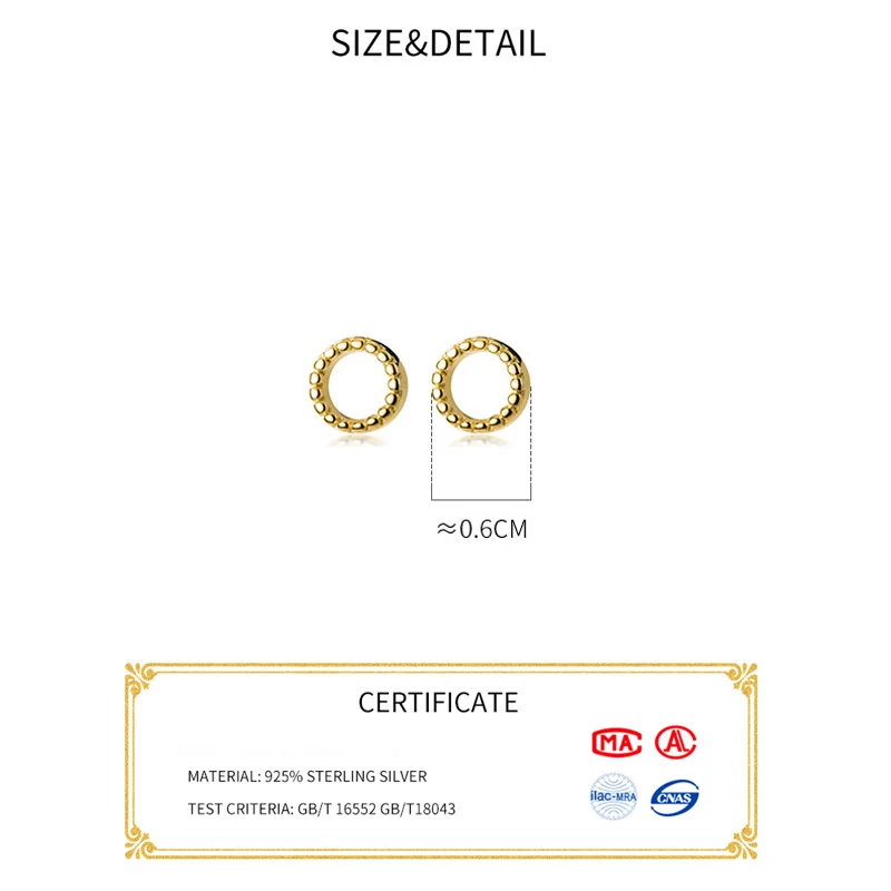 La Monada Circle Earings Studs 925 Sterling Silver Fine Jewelry Minimalist Beautiful Stud Earrings For Women Silver 925 Korean