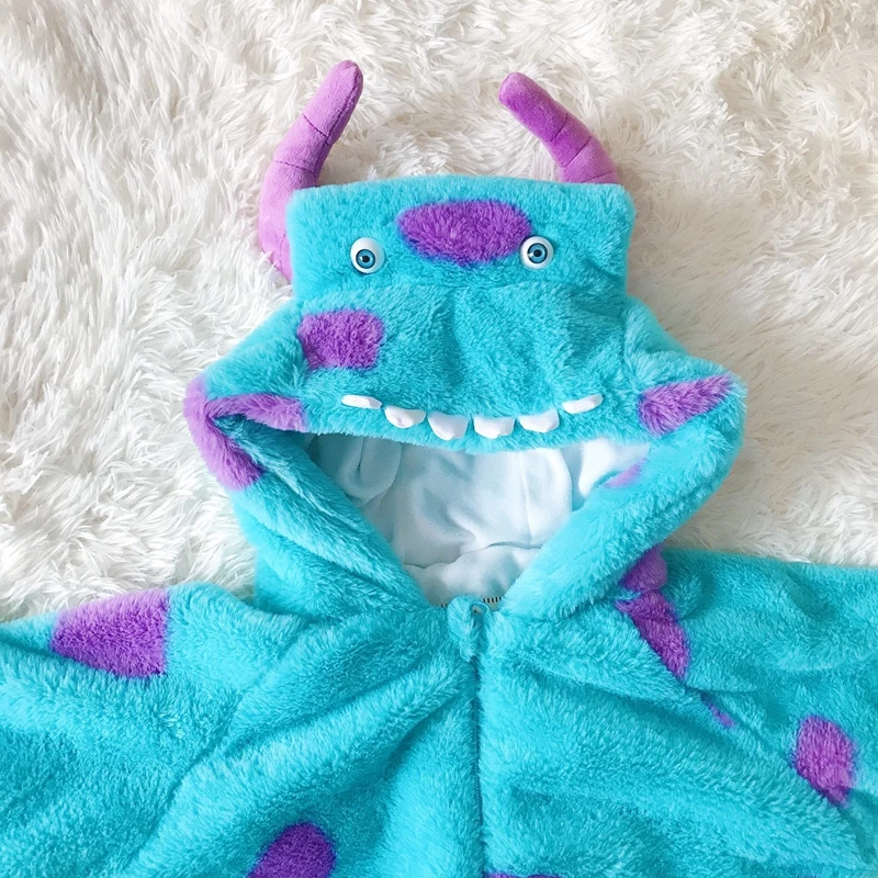 Disney baby romper Sullivan monster cartoon shooting suit children thick autumn winter clothes cute animal pajamas Monsters Inc