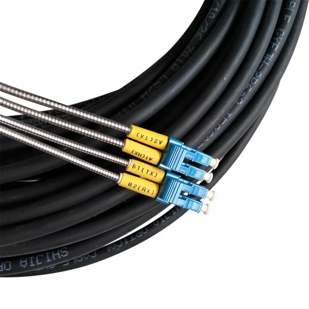 Cavo Patch in fibra ottica 200mtr CPRI LC-LC SM MM OM3 Outdoor 2 core drop patch cable monomodale multimodale FTTH FTTA jumper ELINK