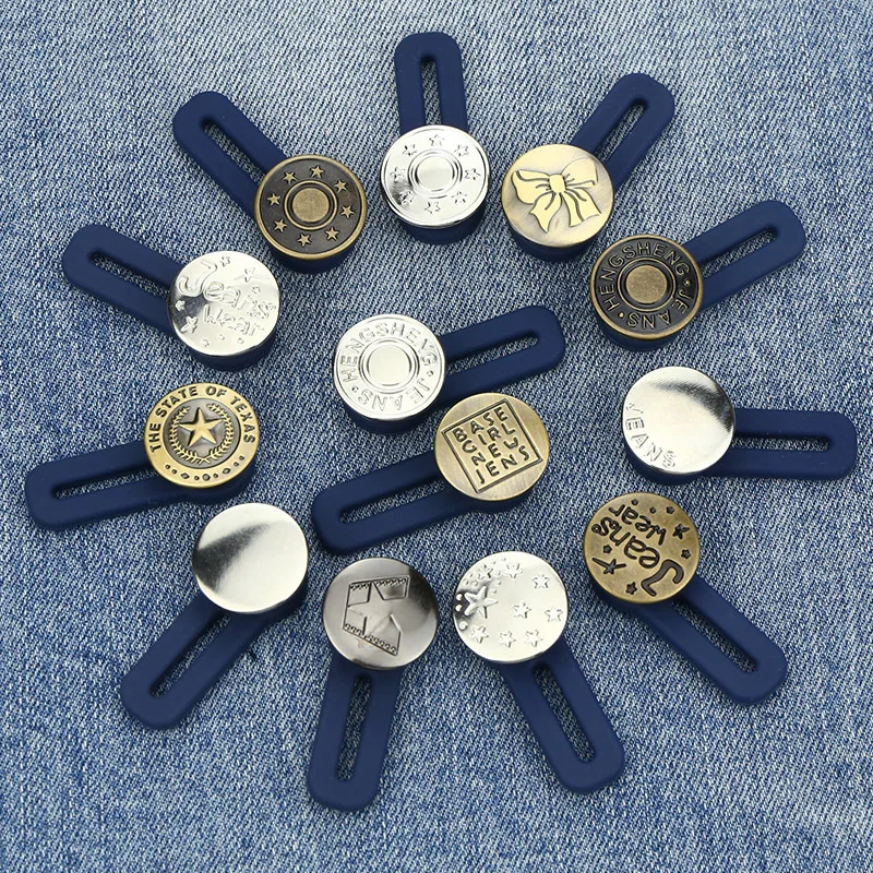 Metal Retractable Buckle Buttons for Clothing Jeans Adjustable Waistline Increase Waist Fastener Extended Button