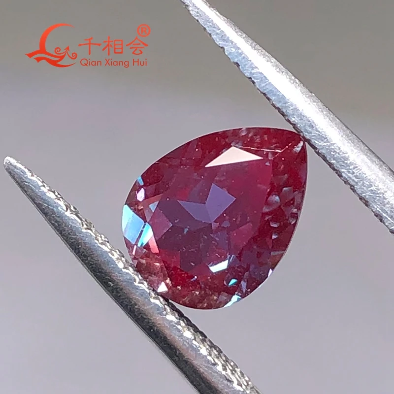 

Pear Shape natural cut 7x9mm 2.5ct Tirafa lab Alexandrite Color Change Corundum Gem Stone for Jewelry Making