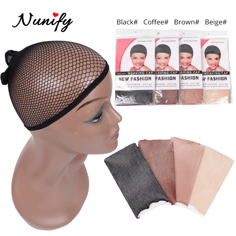 

Nunify Black Beige Mesh Dome Cap Wholesale 1Pc Breathable Glueless Stretchable Spandex Hair Net Weave Cap For Making A Wig