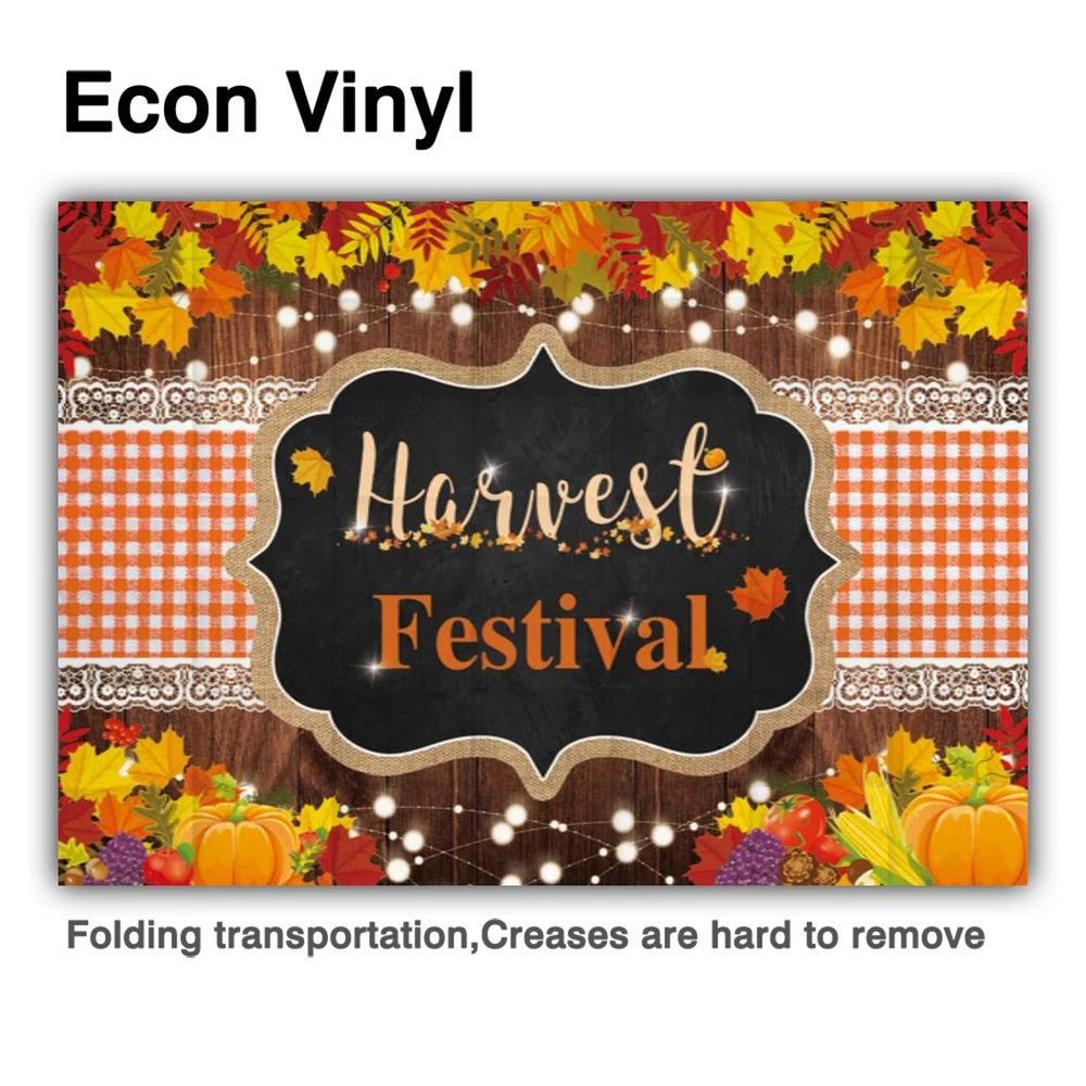 Allenjoy Thanksgiving Day Backdrop Harvest Festival Autumn Blessing Leaves Pumpkin Lights Banner Wood Lattice Fruits Background