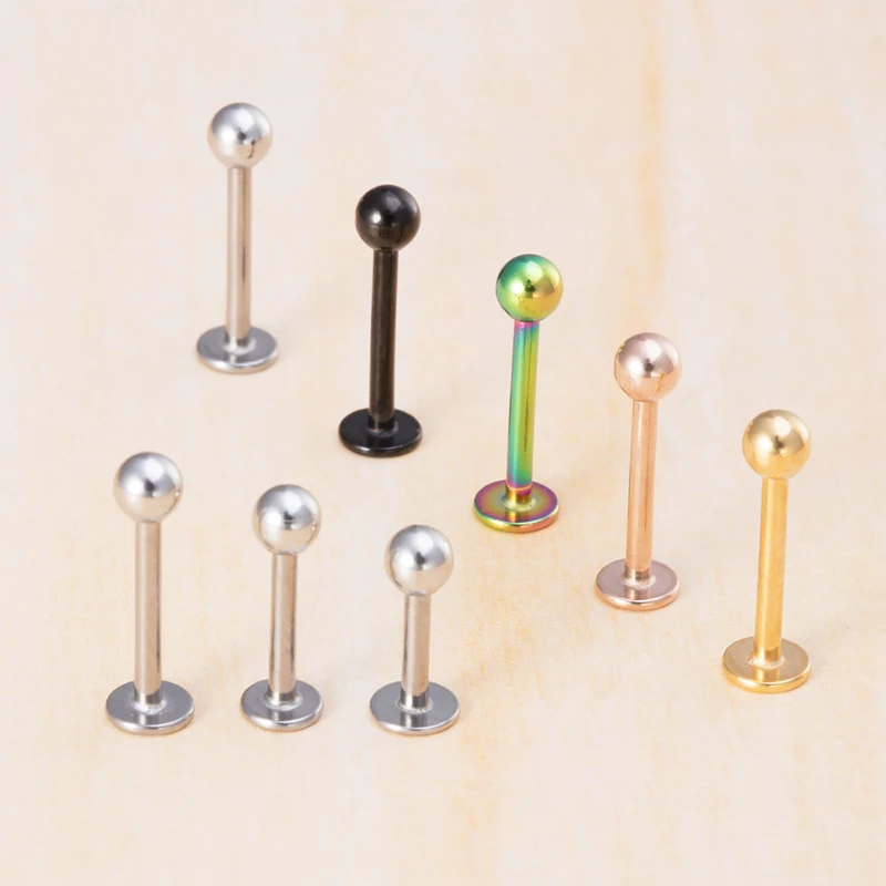 5pcs 16G Labret Lip Ring Piercing Bar Cartilage Earring Stud Women Stinless Steel Tragus Helix Barbell Monroe Ear Nose Jewelry