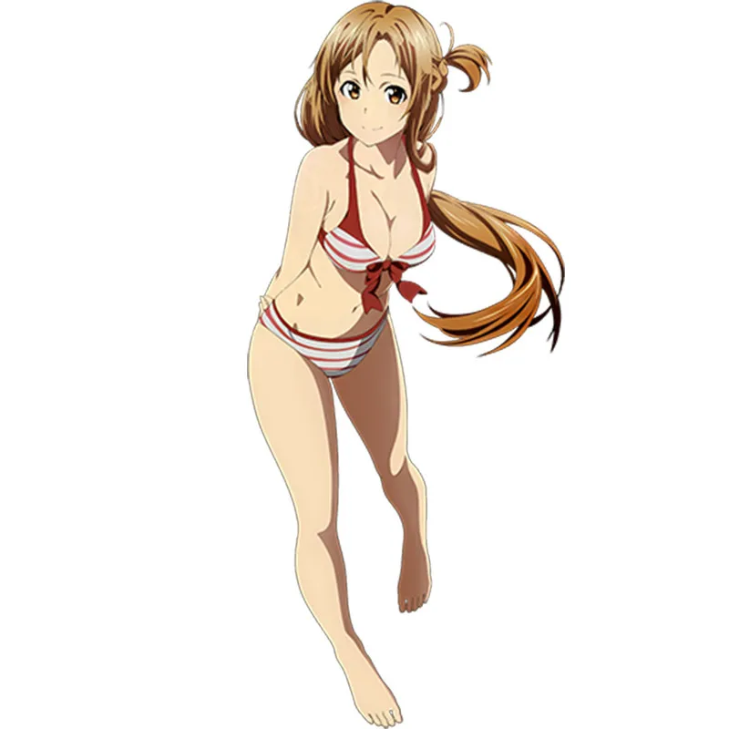 Sword Art Online Anime Sexy Hot Girl Cartoon Car Sticker Vinyl Auto Accessories Car Styling Decal PVC 13cm*6cm Cover Scratches