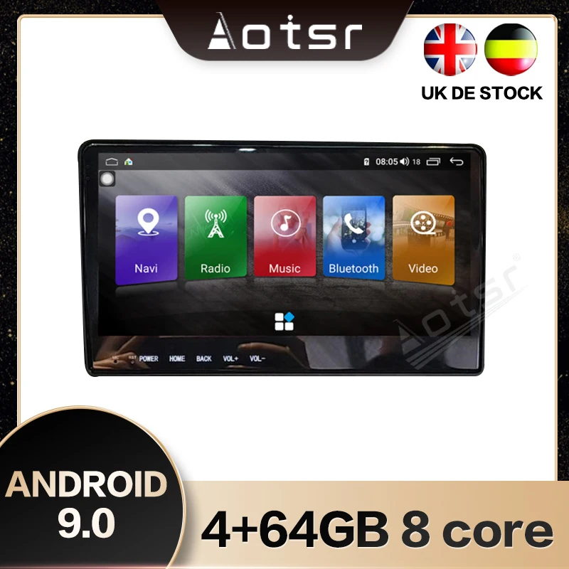 AOTSR Android 9.0 Horizontal screen Car GPS Navigation radio For Lamborghini Huracan 2004 Multimedia radio Player