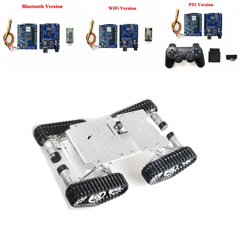 

Пульт дистанционного управления WiFi/Bluetooth/PS2 RC 4wd Робот Танк шасси комплект амортизирующие и гибкие умные металлические колесные шасси для самостоятельной сборки