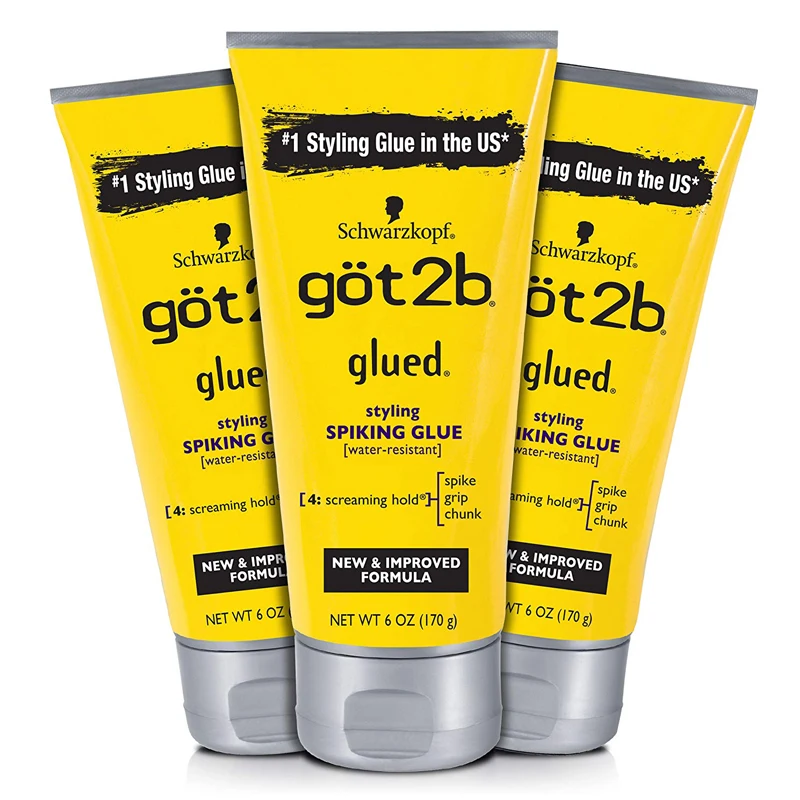 Got2B Glued Styling Spiking Hair Gel 6oz tubes Strong Hold Glue for hair Wigs