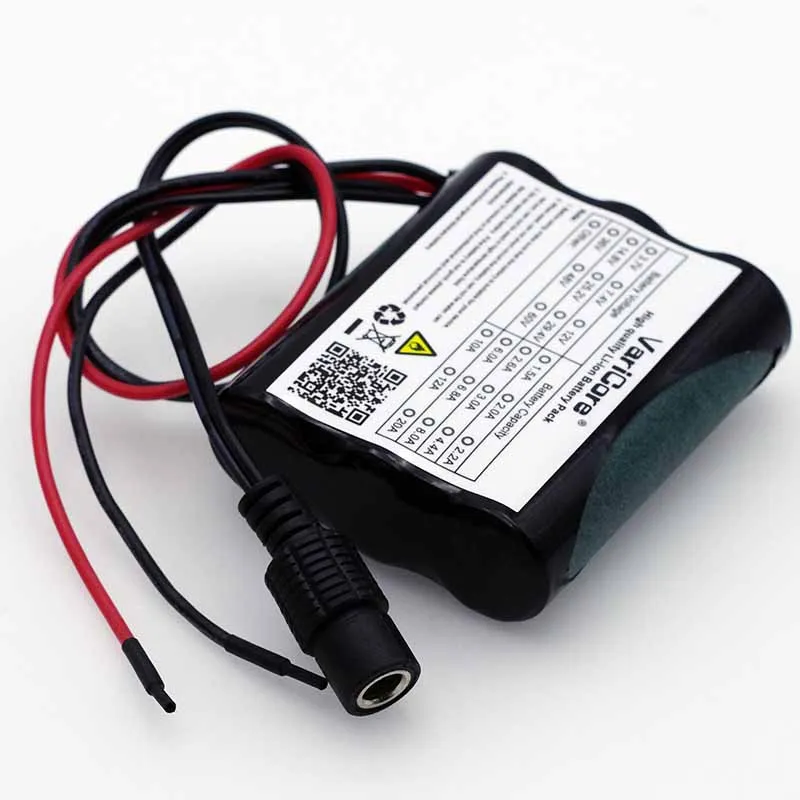 VariCore 12 V 2600 mAh 18650 Li-ion Bateria Recarregável para 35W Lâmpada LED Câmera CCTV 2.6A Baterias + Placa de Proteção
