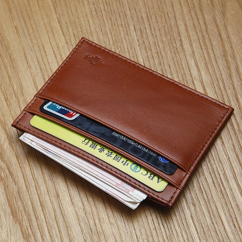 LANSPACE genuine leather card holder  casual card id holders famous brand coin purses holders