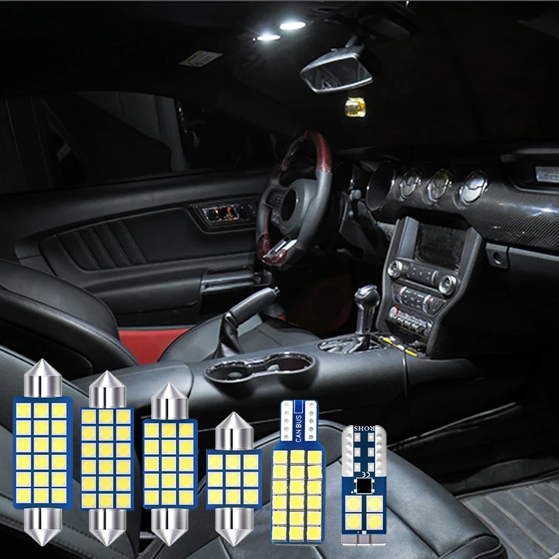 Para Ford Mustang 2010-2012 2013 2014 2015 2016 2017 2018 3 uds 12v bombillas LED para coche sin errores lámparas de lectura accesorios de luz para maletero