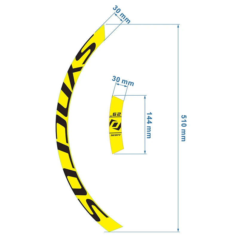 Mountain bike SYNCROS set di ruote adesivo per cerchioni adesivi per cerchioni MTB decalcomanie per biciclette accessori per biciclette da 27.5