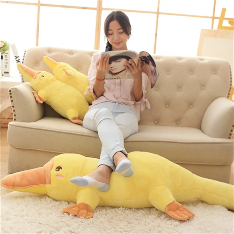 Cute Platypus Plush Toy Anime Cushion Siesta Papa Puppet Doll Long Mouth Duck Pillow Throw Little Yellow Duckling Halloween Gift