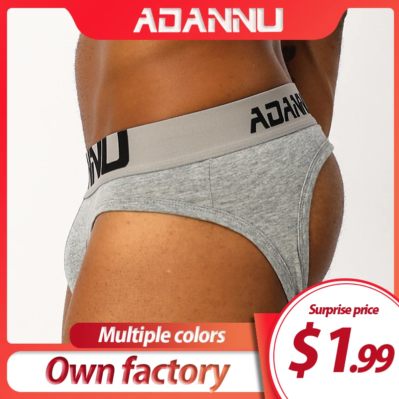 ADANNU Brand Sexy Underwear Men Jockstrap Breathable Comfortable Underpants Male Panties Cueca Tanga Men\'s Thongs Open Backless