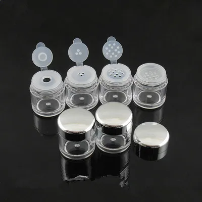 10/30/50pcs    5G AS loose Powder Jars,Sifter Mesh Empty Diy nail art glitter Packing container Bright Gold silver cap