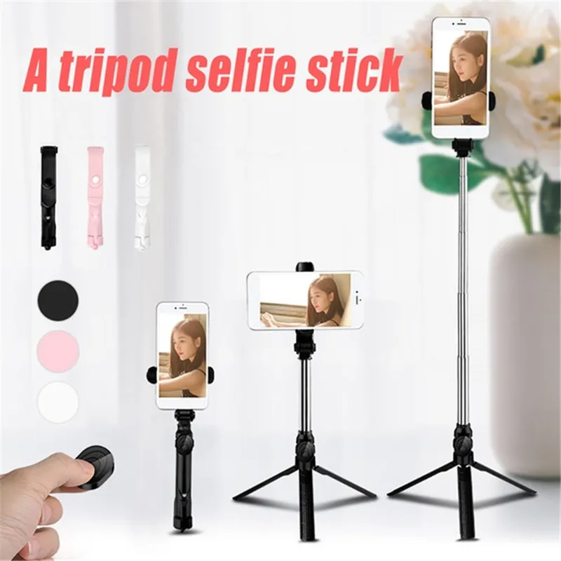 Bluetooth Selfie Stick Roreta 3 in 1 Wireless Faltbare Mini Stativ Erweiterbar Einbeinstativ mit Fernbedienung für iPhone IOS Android