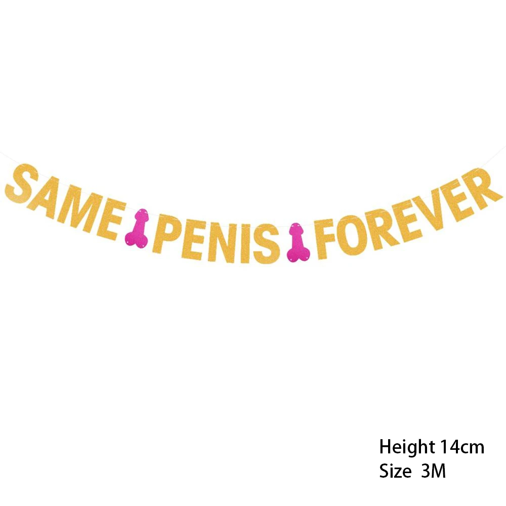 Bachelorette Party Sets YAY Same Penis Forever Letter Balloons Decor Adult Bride To Be Hen Party Straws Bachelor party Props