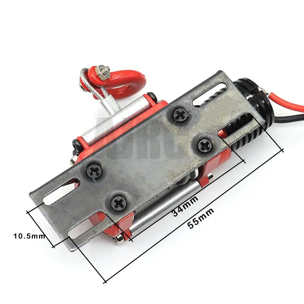 Metal Steel Wired Automatic Simulated Winch with Switch for 1/10 Trax TRX-4 Redcat HPI TAMIYA Axial SCX10 RC4WD D90 RC Car