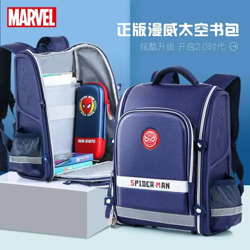 2022 Disney New School Bags For Boys Primary Student Shoulder Orthopedic Backpack Grade 1-3 Iron Spider Man Mochilas