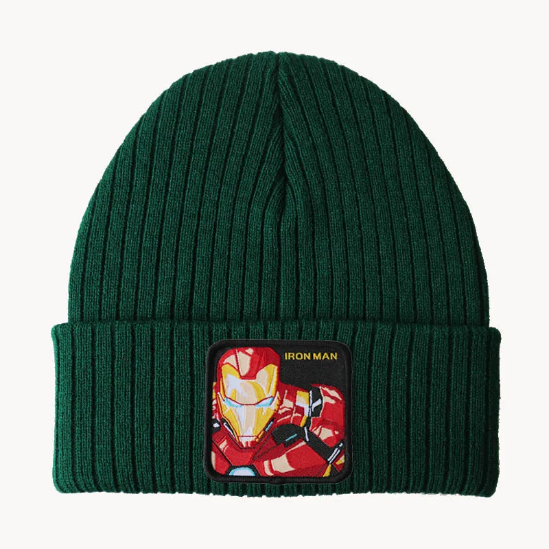 Sombrero de punto bordado de dibujos animados de Iron Man Venom para niños, gorro de lana cálido, regalos de Navidad para niños, Otoño e Invierno