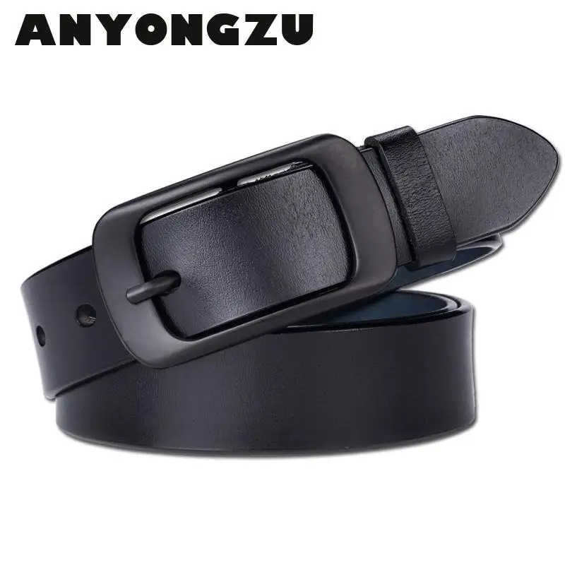 

Women Really Cowhide Belt Simple Versatile Leisure Decoration With Jeans Black Buckle Luxury Business Gift Office worker backup