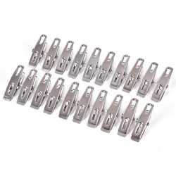 20Pcs x  Stainless Steel  Clothes Pegs Laundry Metal Clamps Metal Hanging Pins Clips