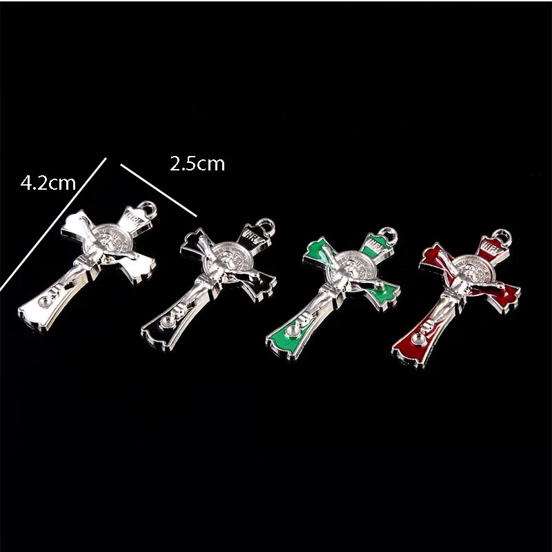 Religion Jesus Cross Medal Jewelry Faith Rosary Jewelry Handmade Cross