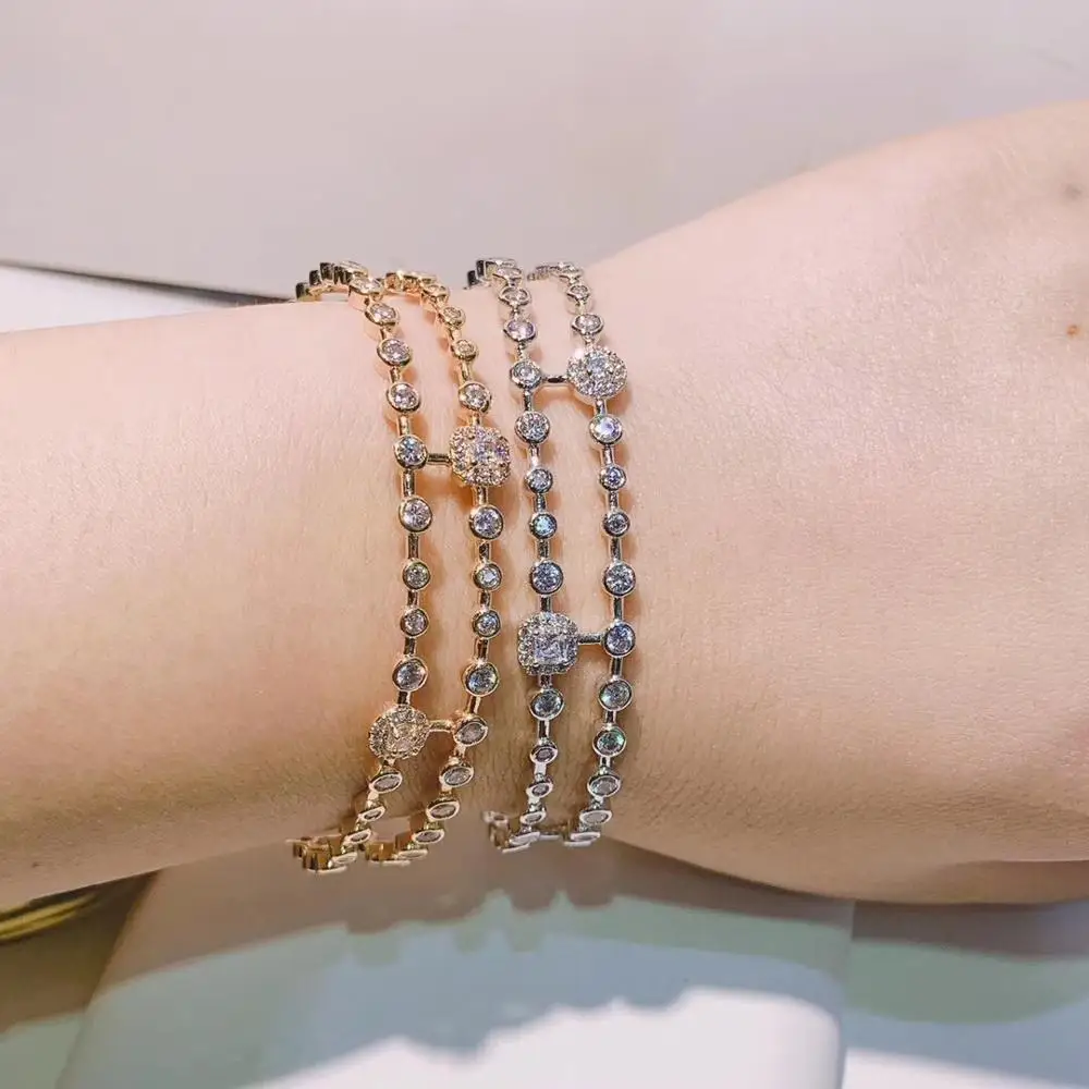 Luxury  Designer Top AccessoriesFashion Unique Jewel AAA Zircon MicPave Hand Bangle With Drop Shipping S0779