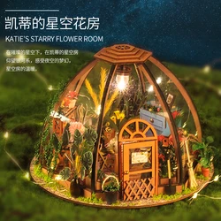 DIY Smalll House Assembled Wooden Star Garden Manual Building Model Handicrafts Handmade Toy Creative Gift for Kid