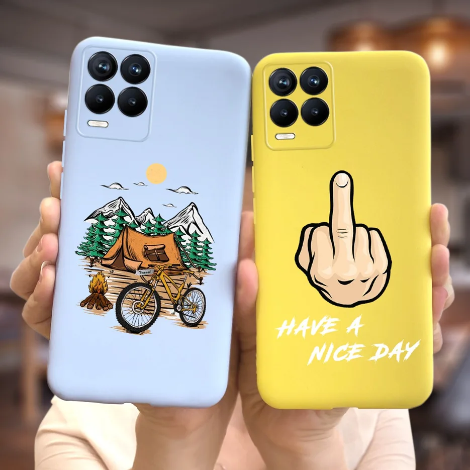 Oppo Realme 8 Pro 케이스 RMX3081 2021 Realme 8 8i Realme8 Pro 케이스 Fundas Capa 용 새 패션 소프트 실리콘 전화 뒷면 커버