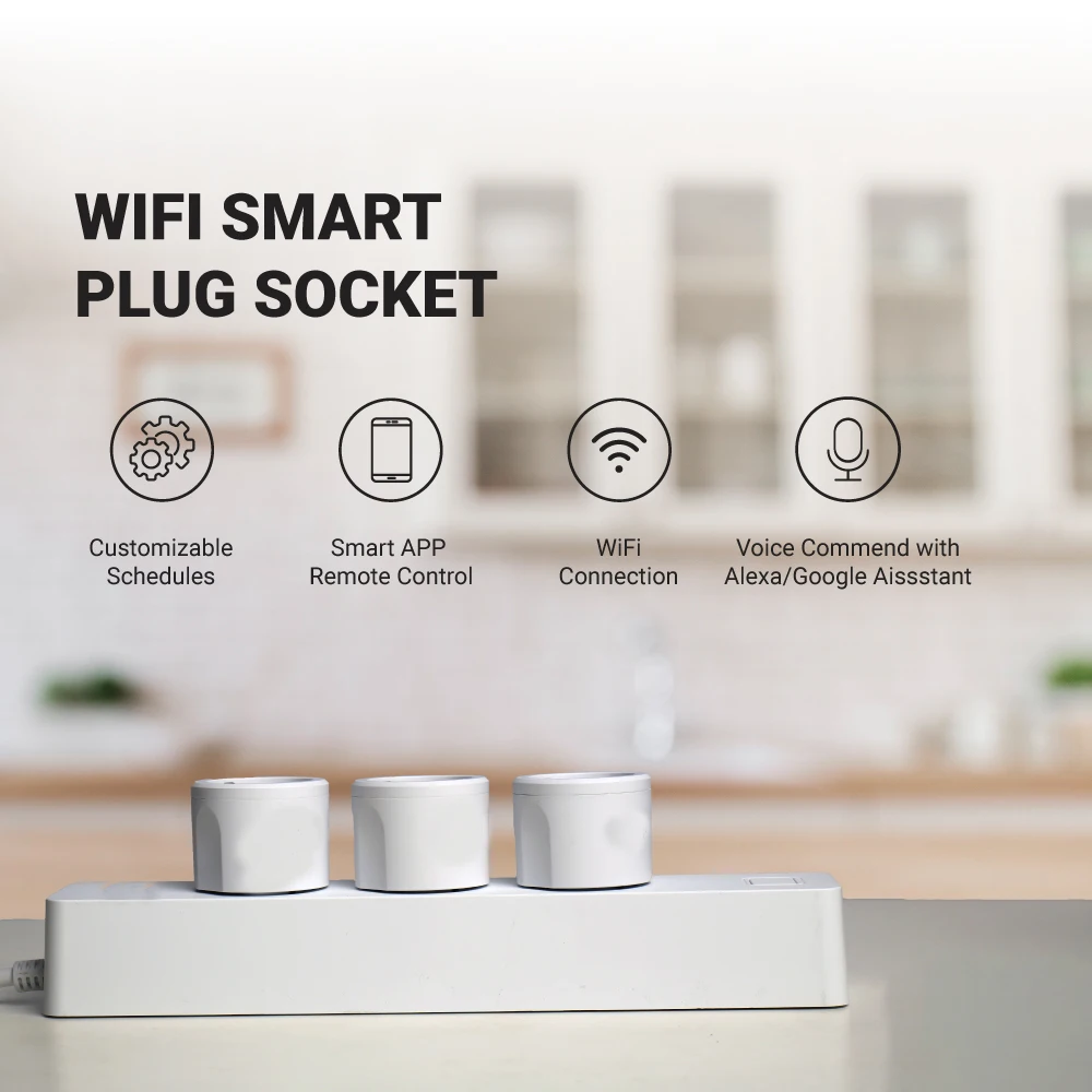Wifi المقبس الذكية قطاع الطاقة الاتحاد الأوروبي 3 منافذ التوصيل الذكية 2 USB الحياة الذكية APP التحكم الصوتي العمل مع اليكسا وجوجل مساعد المنزل