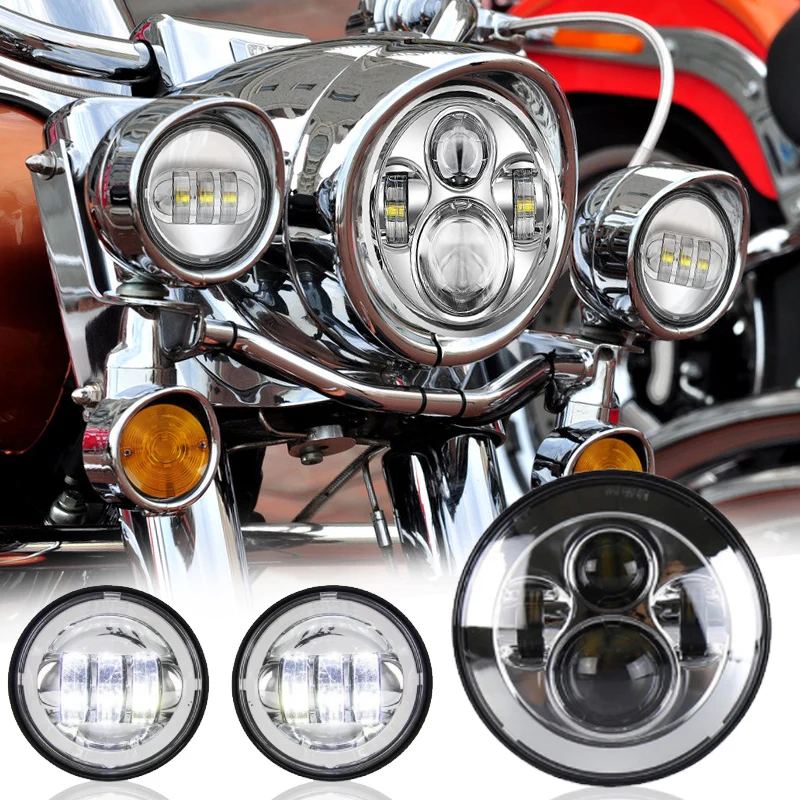 

4.5inch Fog Lamp +7inch LED Headlight For Harley Davidson Electra Glide Road King Motorcycle Headlamp Bracket Set