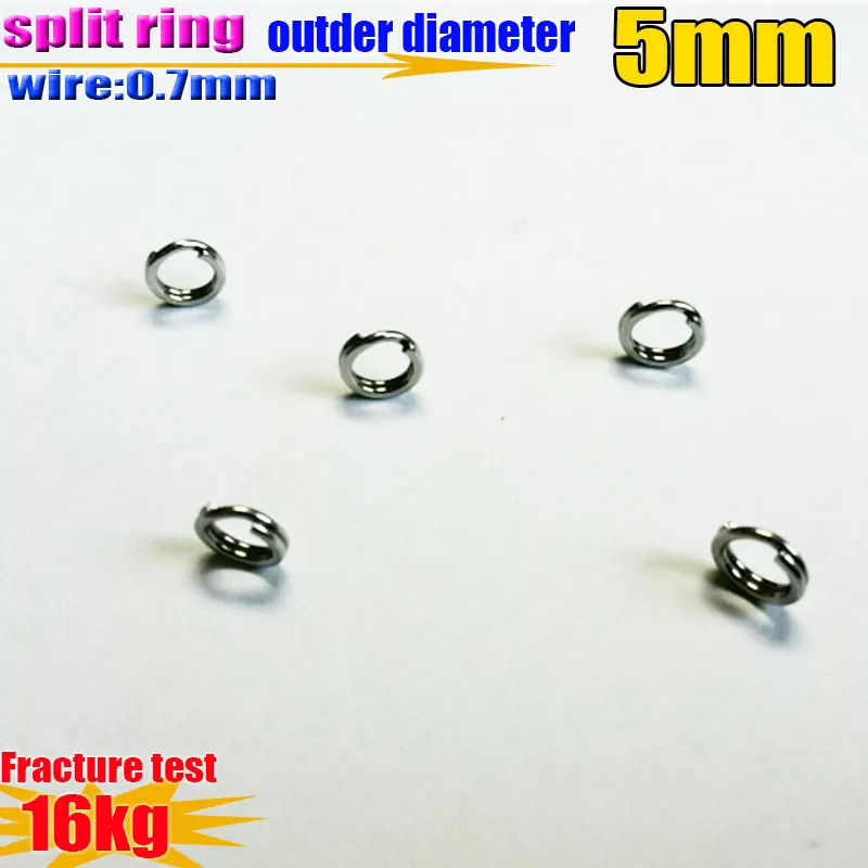 Fishing lures Split Rings  wire 0.7mm*outside diameter 5mm Quantity 30pcs/lot  per pack  material 304 stainless steel