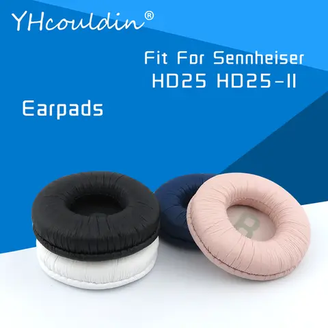 Almohadillas de repuesto para auriculares Sennheiser HD25 HD25II, almohadillas para los oídos, Material de cuero arrugado