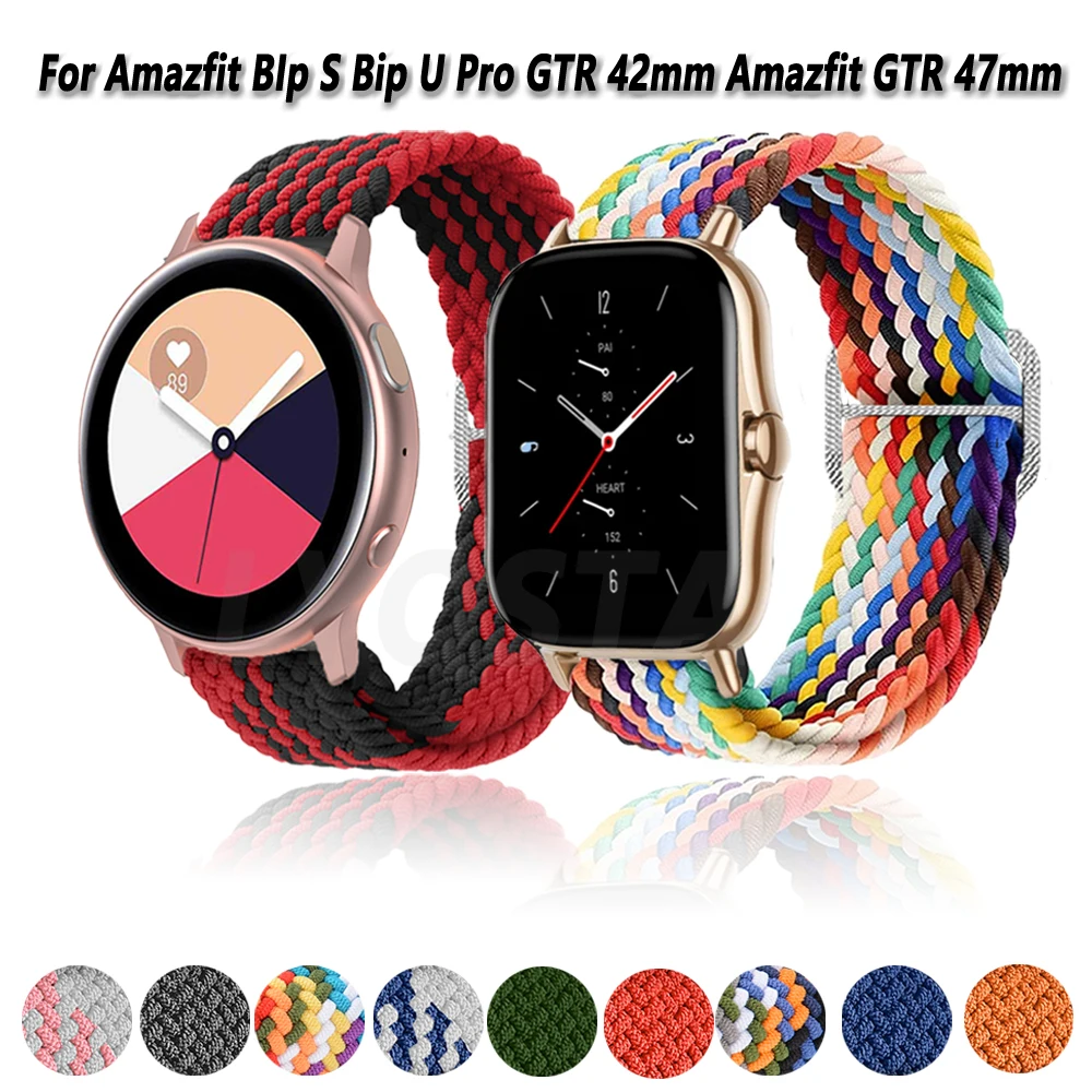 NEUE 20 22mm Geflochtene Solo Schleife Für Amazfit GTS/2/2E/GTS2 Mini/GTR 42mm/47mm/GTR2/2e/Stratos 2/3 Armband Uhr Amazfit Bip Strap