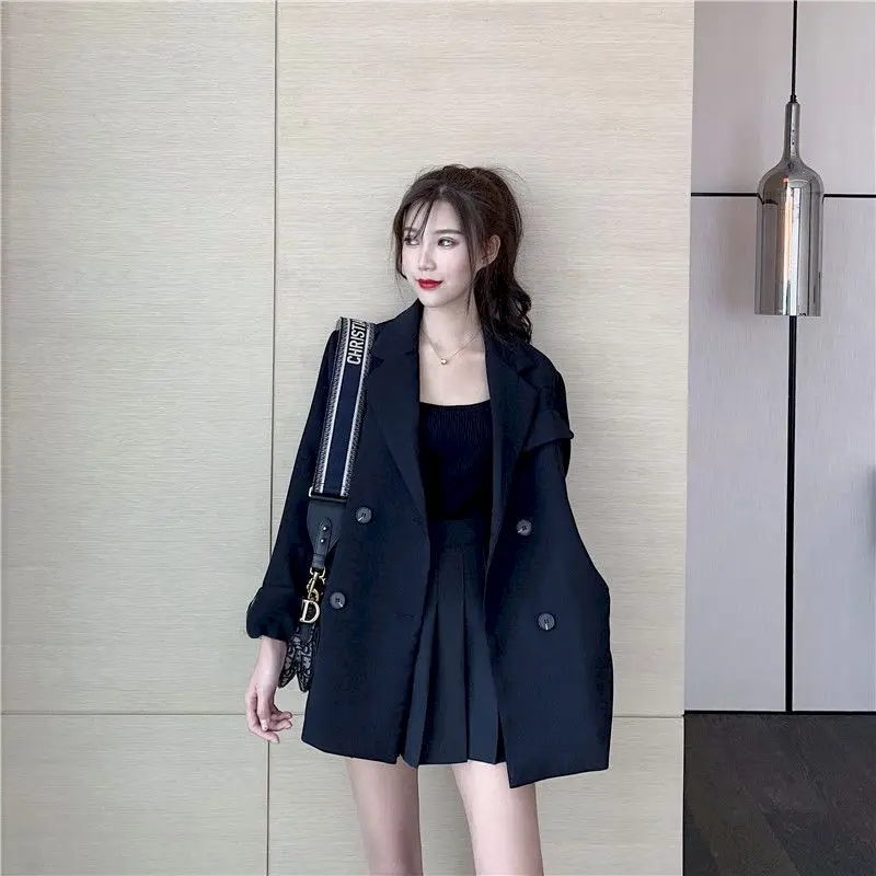 2024 Spring Summer Suit Women Skirt Oversized Plus Fashion Goth Elegant Two Piece Blazer And Skirt Set Lady Uniform Woman Dress