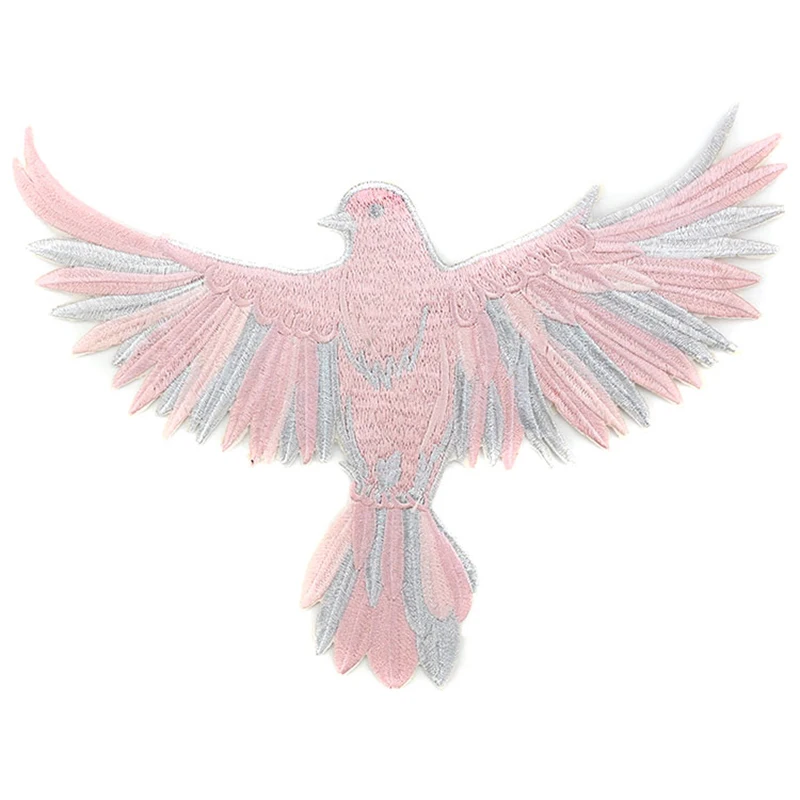 1Pc Peace Pigeon Eagle Bird Embroidery Cloth Clothes Down Jackets Patch Iron Biker Patches Clothes Apparel Badges