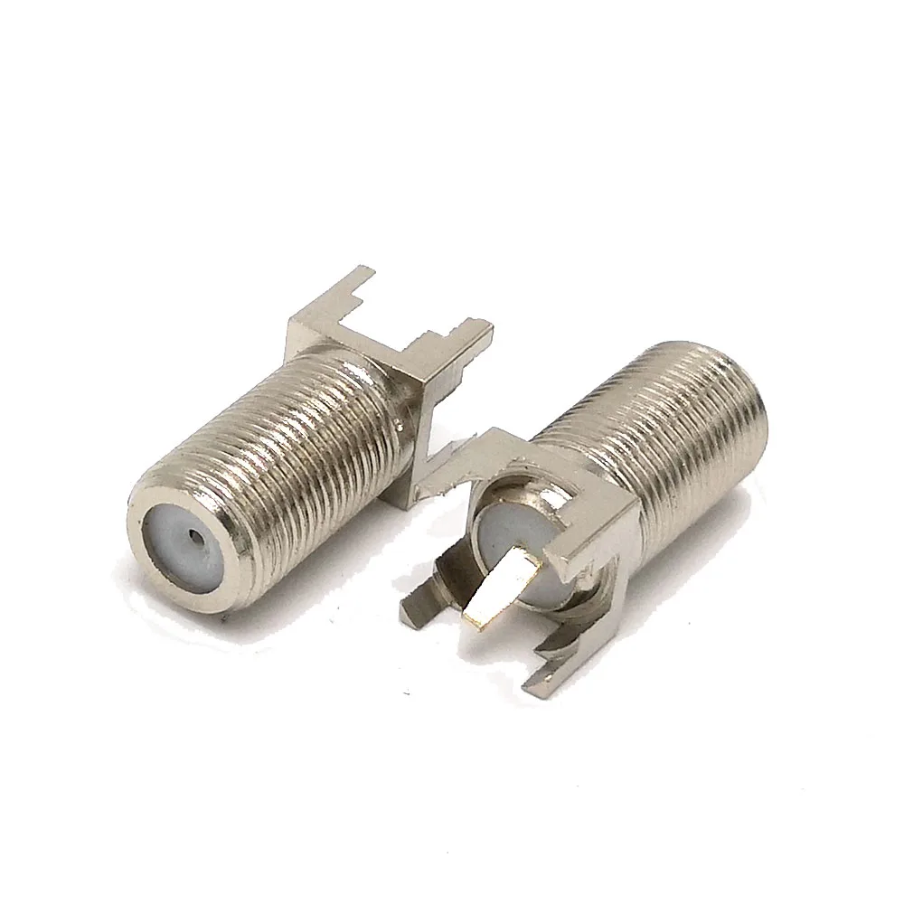 F-Typ-Buchsenstecker mit Ständer für Leiterplattenmontage, gerader CATV-HF-Koaxialstecker, 10 Stück/Lot – Detail 2