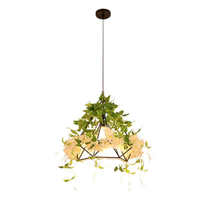 Industrial Style White Cherry Blossoms Chandelier For Music Restaurant Bar Milk Tea Shop Plant Pendant Lamp Lighting Fixtures