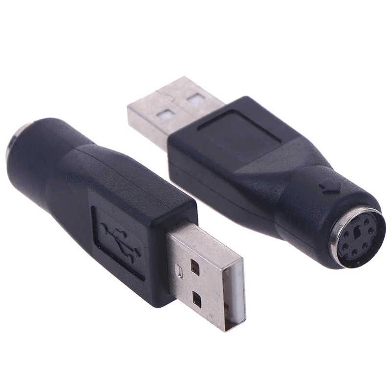 2Pcs PS/2 Male Ke USB Female Port Adaptor Converter untuk PC Keyboard Mouse Mouse