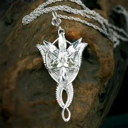 LOTR Lord Princess Arwen Evenstar 925 Sterling Silver Pendant Necklace Jewelry For Women Sweater Necklaces Gifts